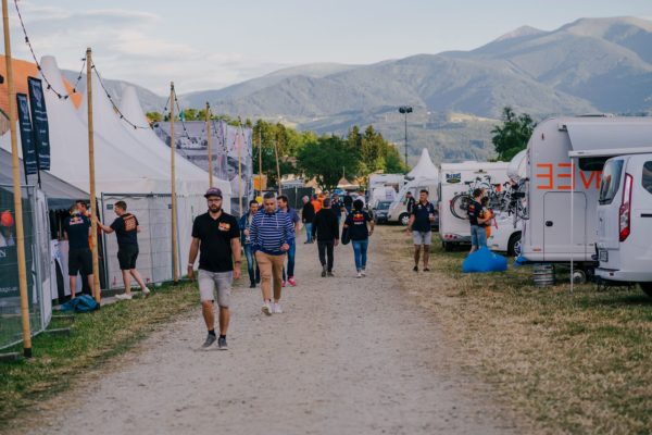 Premium guests walk in front of Hangout